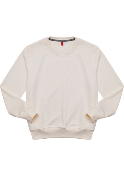 Unisex Baxter Üç Iplik Rahat Kesim O Yaka Baskısız Düz Pamuk Sweatshirt Ekru fiyatları