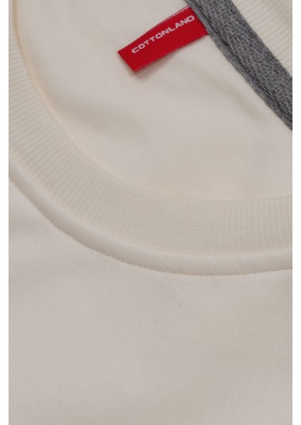 Unisex Baxter Üç Iplik Rahat Kesim O Yaka Baskısız Düz Pamuk Sweatshirt Ekru fırsatları