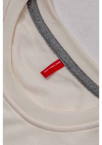 Unisex Baxter Üç Iplik Rahat Kesim O Yaka Baskısız Düz Pamuk Sweatshirt Ekru