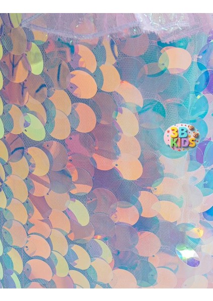 Deniz Kızı Kostüm Elbise Deniz Kızı Etek Deniz Kızı Bubble Saç (Mor-Pembe) Deniz Kızı Taç fırsatları