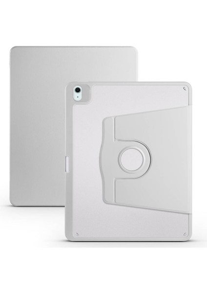 Apple iPad Air 13 2025 M3 Uyumlu Kalem Bölmeli Standlı Termik Kılıf Gri