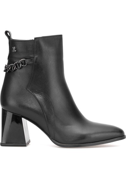 2553903K Kadın Hakiki Deri Topuklu Bot Siyah