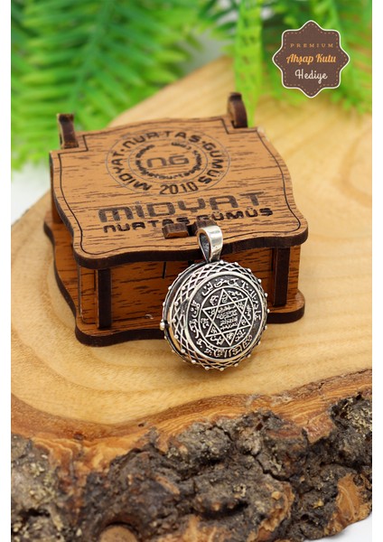 Açılabilir Kapaklı 925 Ayar Gümüş Hz Süleyman Mührü Işlemeli Kolye 201024600 fiyatları