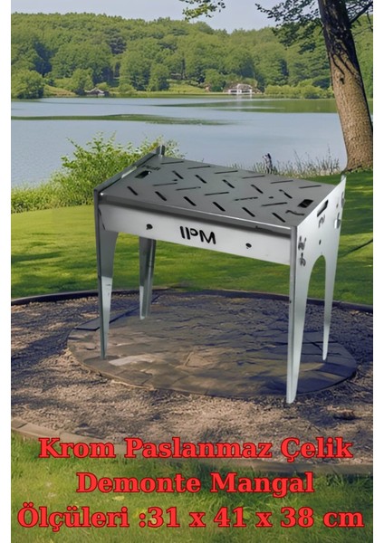 Mangal, Demonte, Krom Paslanmaz Çelik, Taşıma Çantalı