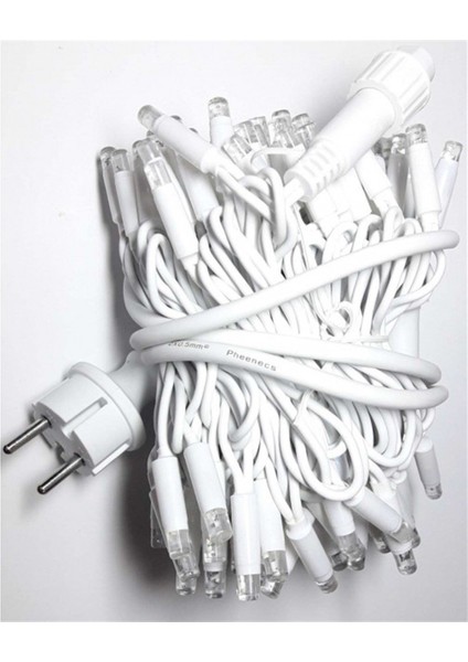 Yılbaşı LED Işık Ip LED 10 mt Beyaz + Günışığı Parıltılı Dış Mekan IP65 Eklenebilir 220V modelleri