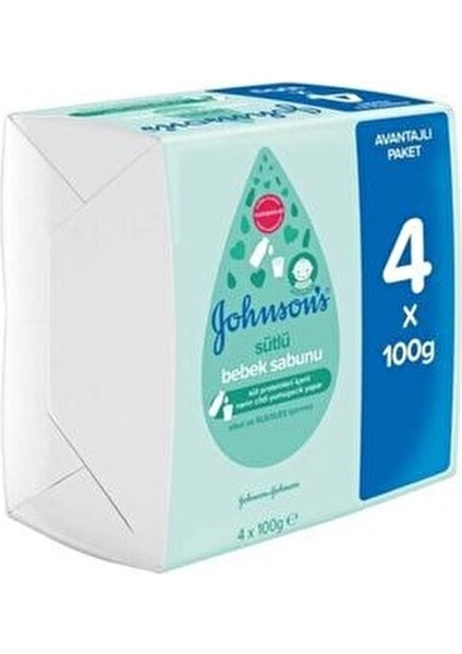 Johnson's Bebek Sabunu Sütlü 100 gr 4 Adet 0-3 Yaş Hassas Ciltler İçin Özel Formül fiyatları