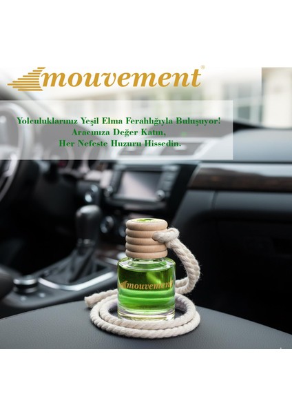 Yeşil Elma 8 ml Oto Kokusu – Dinamik ve Taze Bir Enerji