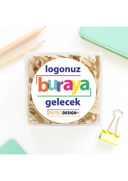 Kişiye ve Firmaya Özel Logolu Etiket Beyaz Kuşe Yuvarlak 3x3 - 4x4 - 5x5 - 6x6 cm