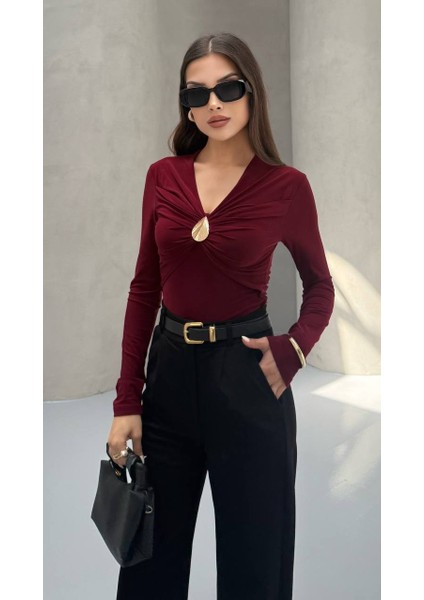 Damla Aksesuarlı Bluz