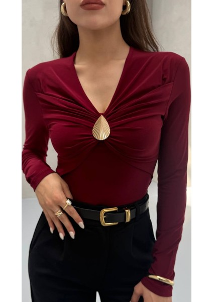 Damla Aksesuarlı Bluz