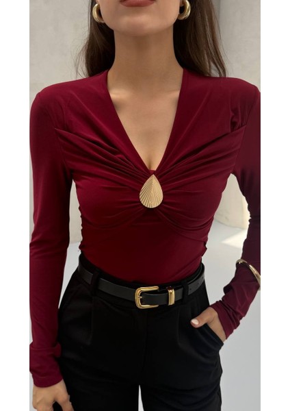 Damla Aksesuarlı Bluz