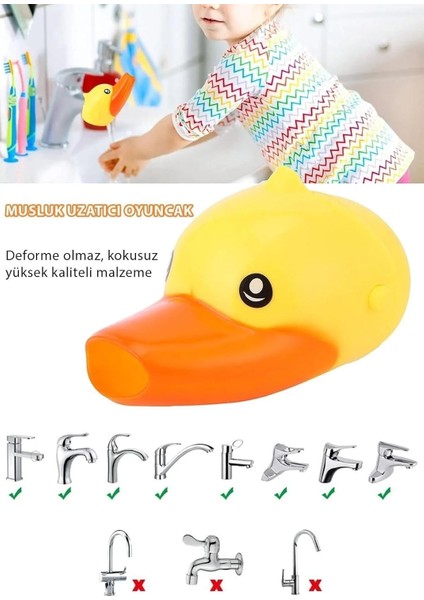 Sevimli Ördek Musluk Başlığı – Çocuklar Için Banyo Musluk Aparatı ve Su Akış Uzatıcı fiyatları