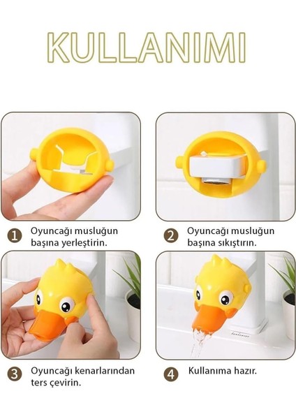 Sevimli Ördek Musluk Başlığı – Çocuklar Için Banyo Musluk Aparatı ve Su Akış Uzatıcı modelleri