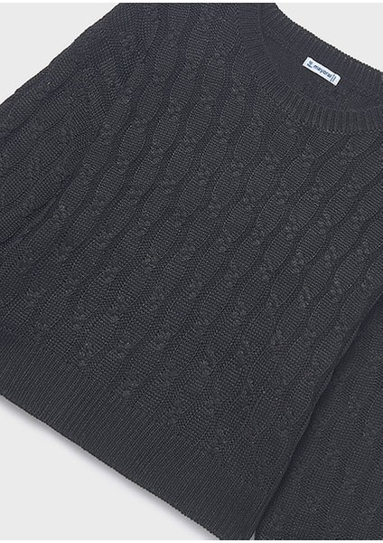 Siyah Kız Çocuk Örgü Kazak 7309 modelleri