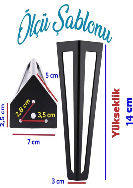 Ovit Metal Siyah 14CM Mobilya Koltuk Kanepe Konsol Tv Ünitesi Yükseltici Ayağı Ayakları 4 Adet fiyatları