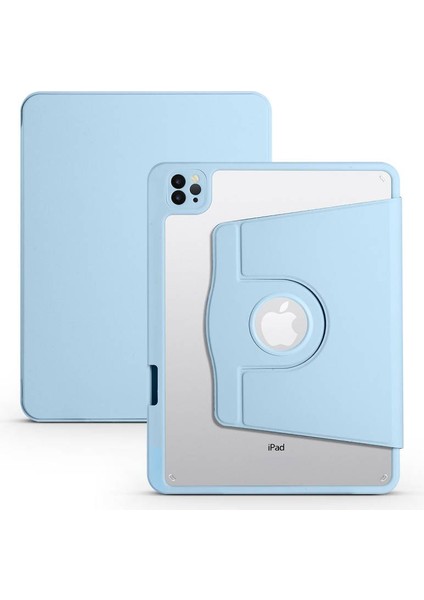 Apple iPad Air 11 2025 M3 Uyumlu Kalem Bölmeli Standlı Termik Kılıf Mavi