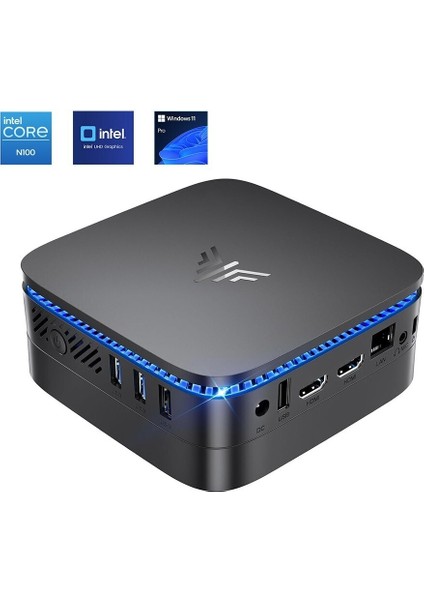 Ak1 Plus Intel N100 8gb Ddr4 256GB Nvme SSD 2*hdmı 2*3.0usb 2*2.0usb Wifi 5 Bt 4.2 Win 11 Pro Mini Pc