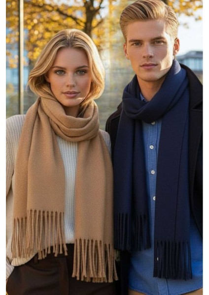 Unisex Yumuşak Dokulu Püsküllü Kışlık Buklet Atkı Şal 2'li Set indirimleri