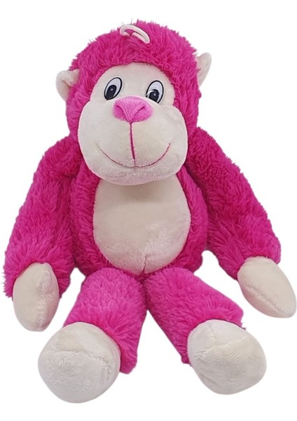 Peluş Maymun 40 cm - Yumuşak Peluş - G5501 - Pembe (Lisinya)