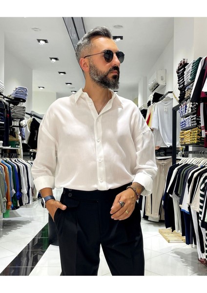 Erkek Yumuşak Dokulu Ekstra Oversize Gömlek