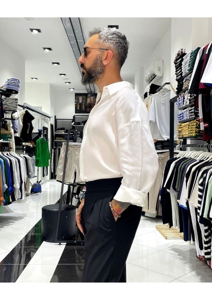 Erkek Yumuşak Dokulu Ekstra Oversize Gömlek