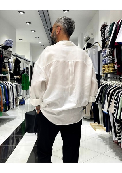 Erkek Yumuşak Dokulu Ekstra Oversize Gömlek