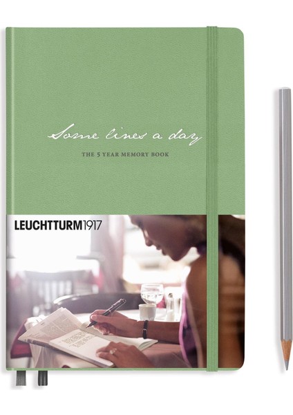 LEUCHTTURM1917 Some Lines A Day 5 Year Diary Defter Sage 363840