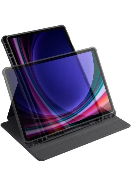 Galaxy Tab S9 Uyumlu Kalem Bölmeli Standlı Termik Kılıf Siyah