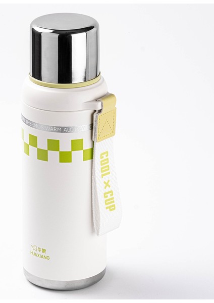 Okadı Color Rım Beyaz Paslanmaz Çelik Termos 650ML