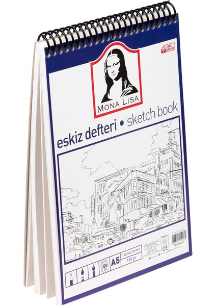 Mona Lisa A5 Sketchbook Eskiz 120 gr Telli Çizim Defter indirimleri
