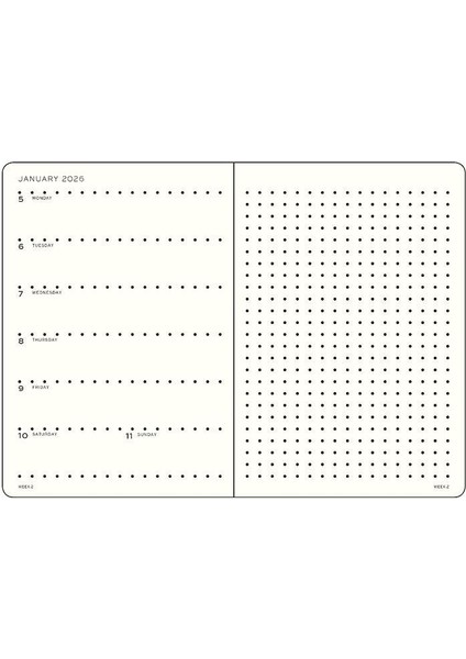LEUCHTTURM1917 Orta Boy (A5) 12 Aylık Ajanda ve Not Defteri (Noktalı) 2026 Sert Kapak, Ingilizce, Ink Mavi 372705 fiyatları