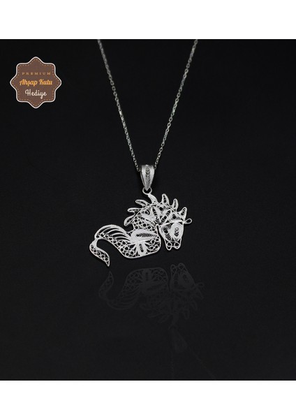 At Model 925 Ayar Saf Gümüş Telkari Kadın Kolye 201024644