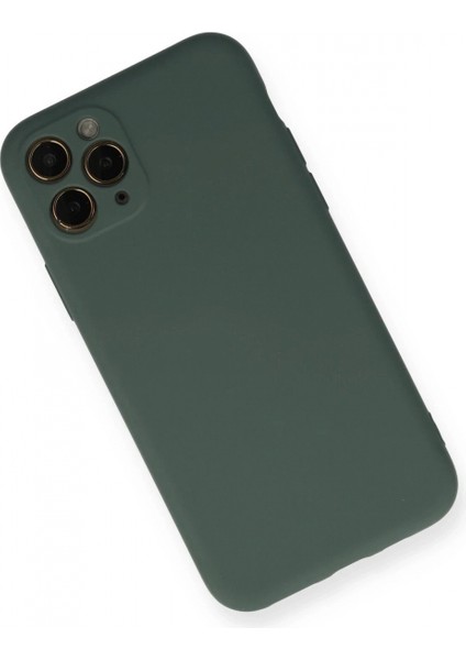 iPhone 11 Pro Kılıf Nano Içi Kadife Silikon - Koyu Yeşil fiyatları