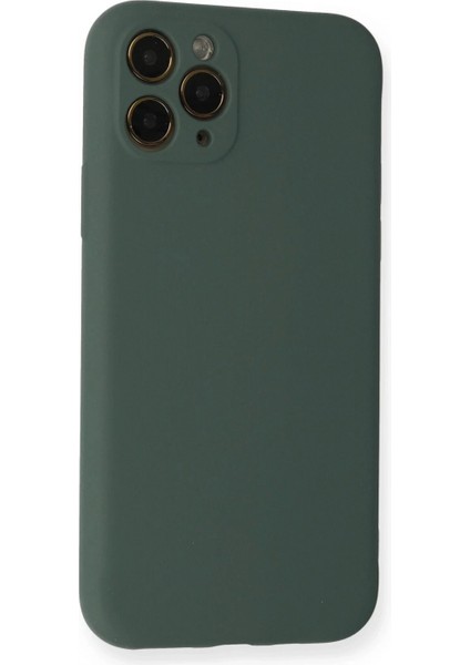 iPhone 11 Pro Kılıf Nano Içi Kadife Silikon - Koyu Yeşil modelleri
