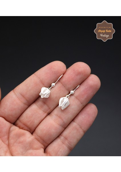 Sallantılı Lale Model 925 Ayar Gümüş Telkari Kadın Küpe 201024665 modelleri