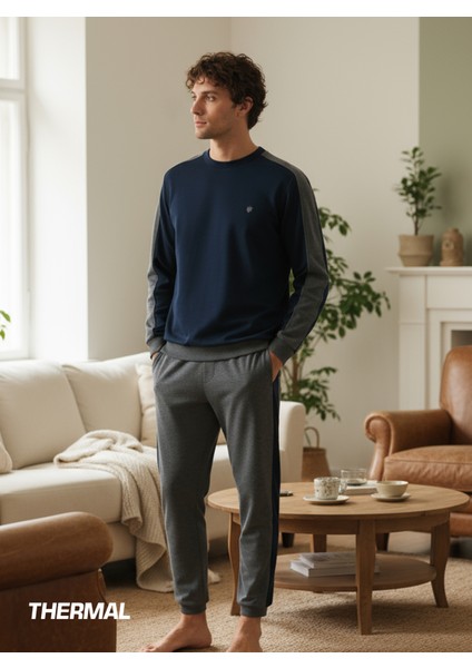 Erkek Pijama Takımı 40802 - Lacivert