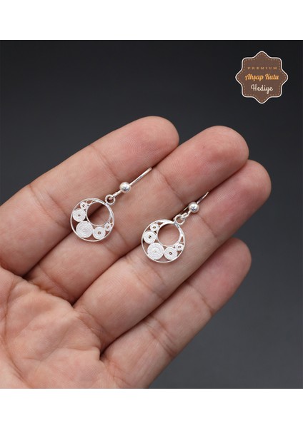 Sallantılı Halka Model 925 Ayar Gümüş Telkari Kadın Küpe 201024666 modelleri