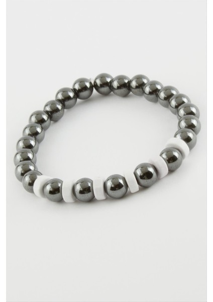 Wizard Hematit Doğaltaş Bileklik-Antrasit