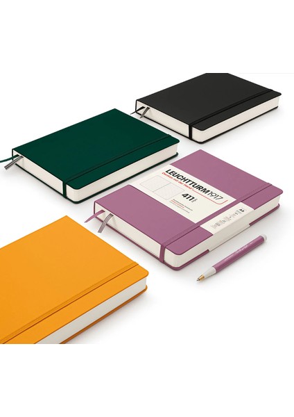 LEUCHTTURM1917 Not Defteri Orta Boy (A5), Sert Kapak, 411 Numaralandırılmış Sayfa, Çizgili, Black 372932 indirimleri