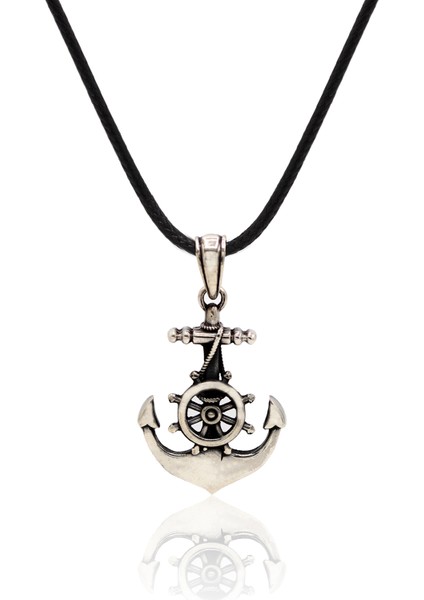 Gemici Dümeni ve Denizci Çapası Model 925 Ayar Gümüş Erkek Kolye 201024605