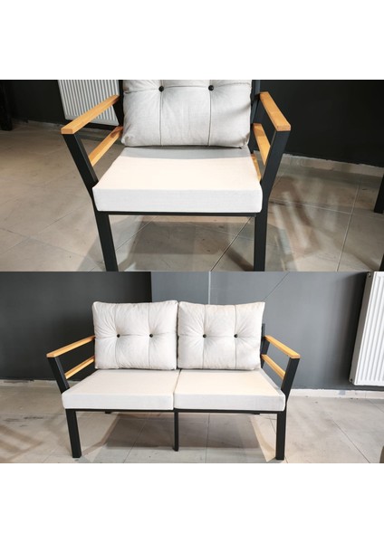Serdem-(Kuqu)-2+1+1+Masa Bahçe Balkon Takımı Mobilya Grubu (Krem) modelleri