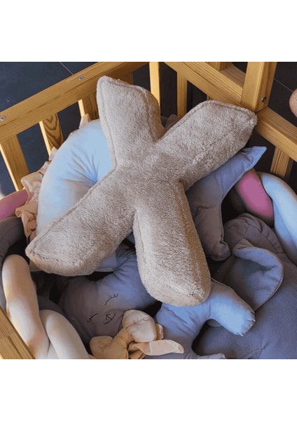 Litera, x Harfi, Yastık, Kırlent, Elyaf Dolgulu, Welsoft Kumaş, 40 cm modelleri