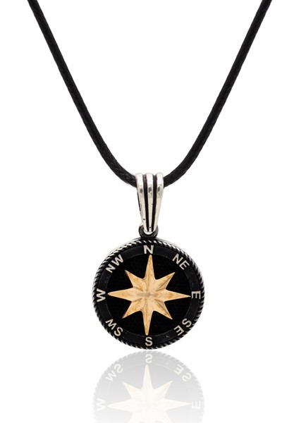 Pusula Model 925 Ayar Gümüş Erkek Kolye 201024606