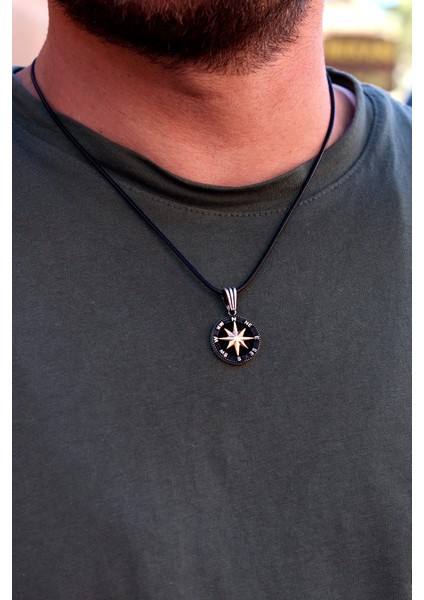 Pusula Model 925 Ayar Gümüş Erkek Kolye 201024606 modelleri