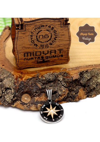 Pusula Model 925 Ayar Gümüş Erkek Kolye 201024606 fırsatları