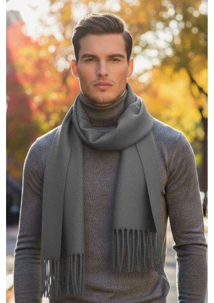 Erkek Yumuşak Dokulu Püsküllü Kışlık Buklet Atkı Şal