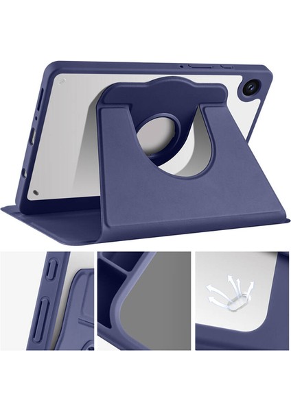 Galaxy Tab A9 Uyumlu Kalem Bölmeli Standlı Termik Kılıf Lacivert fırsatları