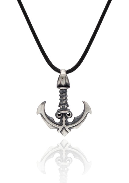 Oksitli Denizci Çapası Tasarım 925 Ayar Gümüş Erkek Kolye 201024604