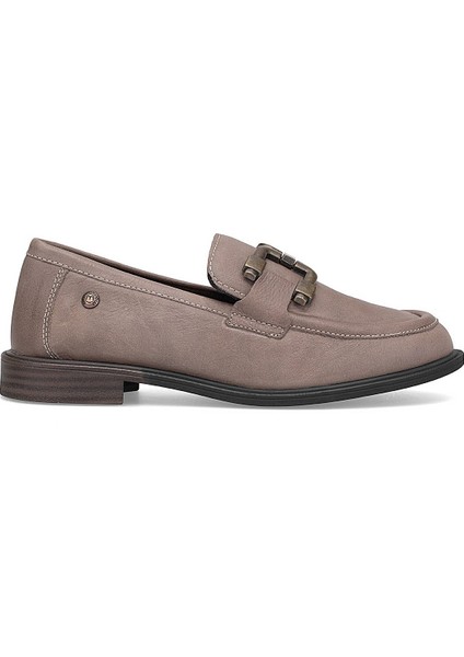 D25KA-3415 Kadın Hakiki Deri Casual Ayakkabı Vizon