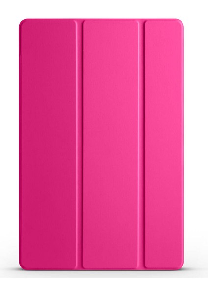 Galaxy Tab A9 Plus Uyumlu Smart Cover Standlı 1-1 Kılıf Koyu Pembe